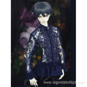 Bjd Clothes Blue Lace Shirt Blue falcon